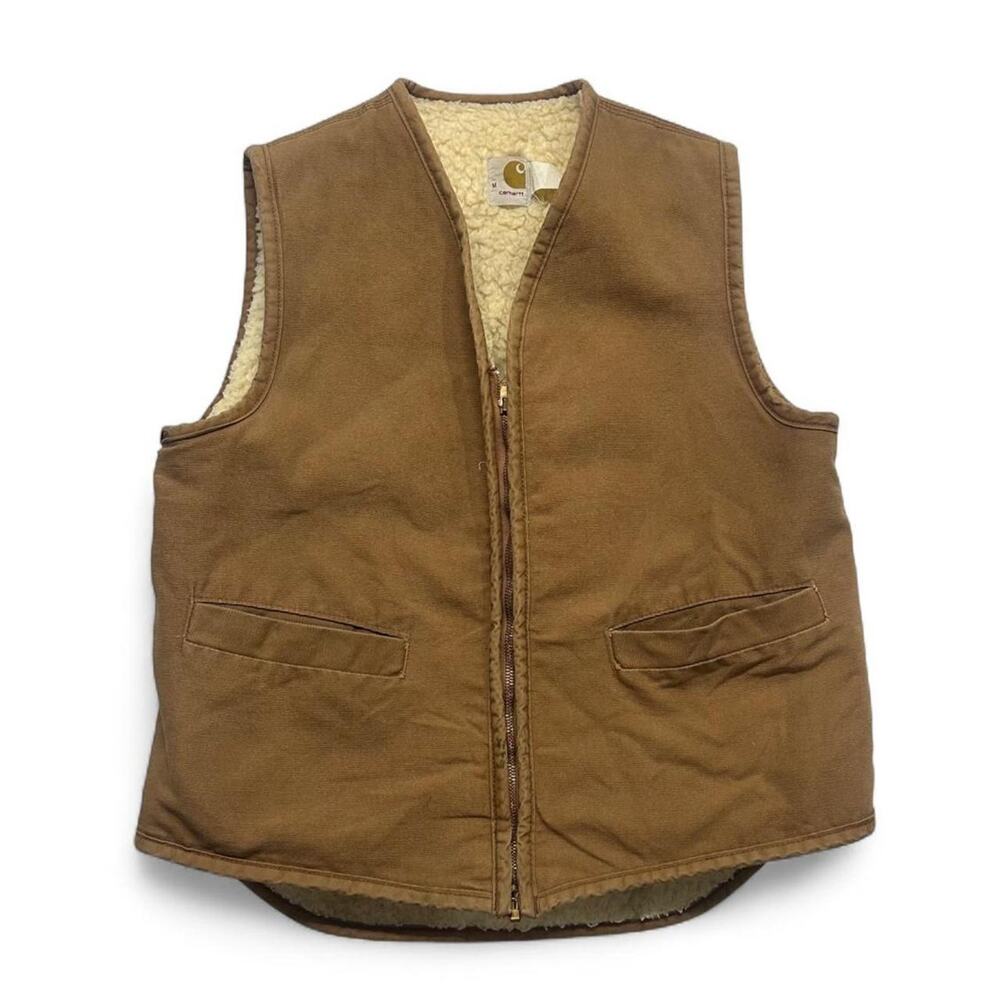 Vintage carhartt brown sherpa lined duck